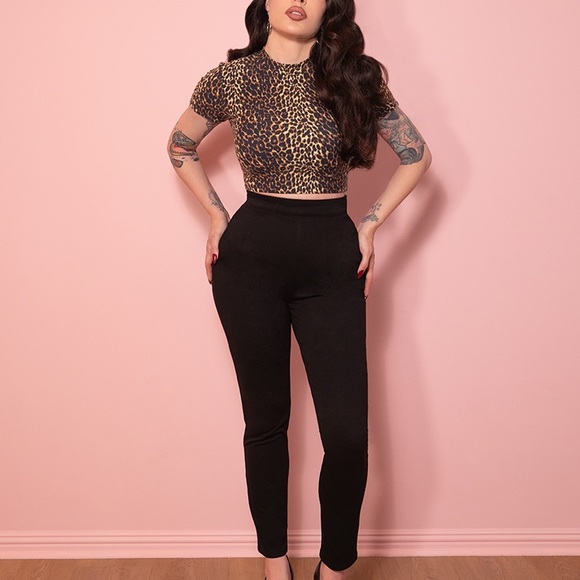 Vixen by Micheline Pitt Pants - Vixen by Micheline Pitt Black Ponte Cigarette Pants